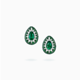 18K White & Black Gold Emerald & Diamond Earrings
