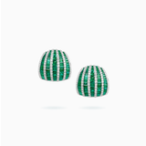 18K White Gold Emerald & Diamond Earrings