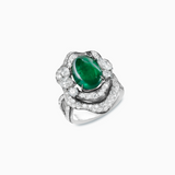 18K White & Black Gold Emerald & Diamond Ring