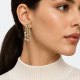 18K Yellow Gold Rose Cut Diamond Earrings