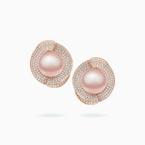 18K Rose Gold Pink Fresh Water Pearl Earrings