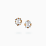 18K White Gold White Jade & Diamond Earrings