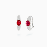 18K White & Rose Gold Ruby & Diamond Earrings