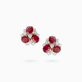 18K White & Rose Gold Ruby & Diamond Earrings