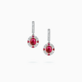 18K White & Rose Gold Ruby & Diamond Earrings