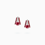 18K White & Rose Gold Ruby & Diamond Earrings