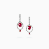 18K White & Rose Gold Ruby & Diamond Earrings