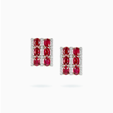 18K White & Rose Gold Ruby & Diamond Earrings