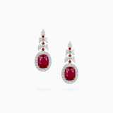 18K White & Rose Gold Ruby & Diamond Earrings