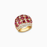 18K White & Rose Gold Ruby & Diamond Ring