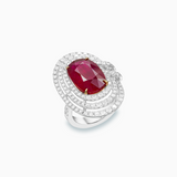 18K White & Rose Gold Ruby & Diamond Ring
