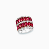 18K White & Rose Gold Ruby Diamond Ring