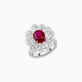 18K White & Rose Gold Ruby Diamond Ring