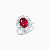 Platinum 950 Ruby & Diamond Ring