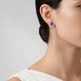 18K White Gold Sapphire & Diamond Earrings