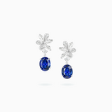 18K White Gold Sapphire & Diamond Earrings