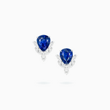 18K White Gold Sapphire & Diamond Earrings