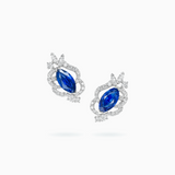 18K White Gold Sapphire Diamond Earrings