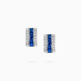 18K White Gold Sapphire Diamond Earrings