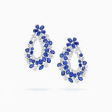 18K White Gold Sapphire & Diamond Earrings