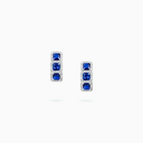 18K White Gold Sapphire,Diamond Earrings