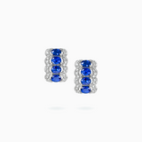 18K White Gold Sapphire & Diamond Earrings