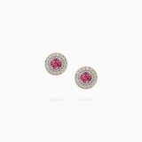 18K White & Rose Gold Sapphire & Diamond Earrings