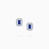 18K White Gold Sapphire & Diamond Earrings
