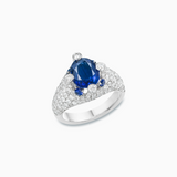 18K White Gold Sapphire & Diamond Ring