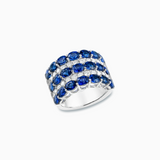 18K White Gold Sapphire,Diamond Ring