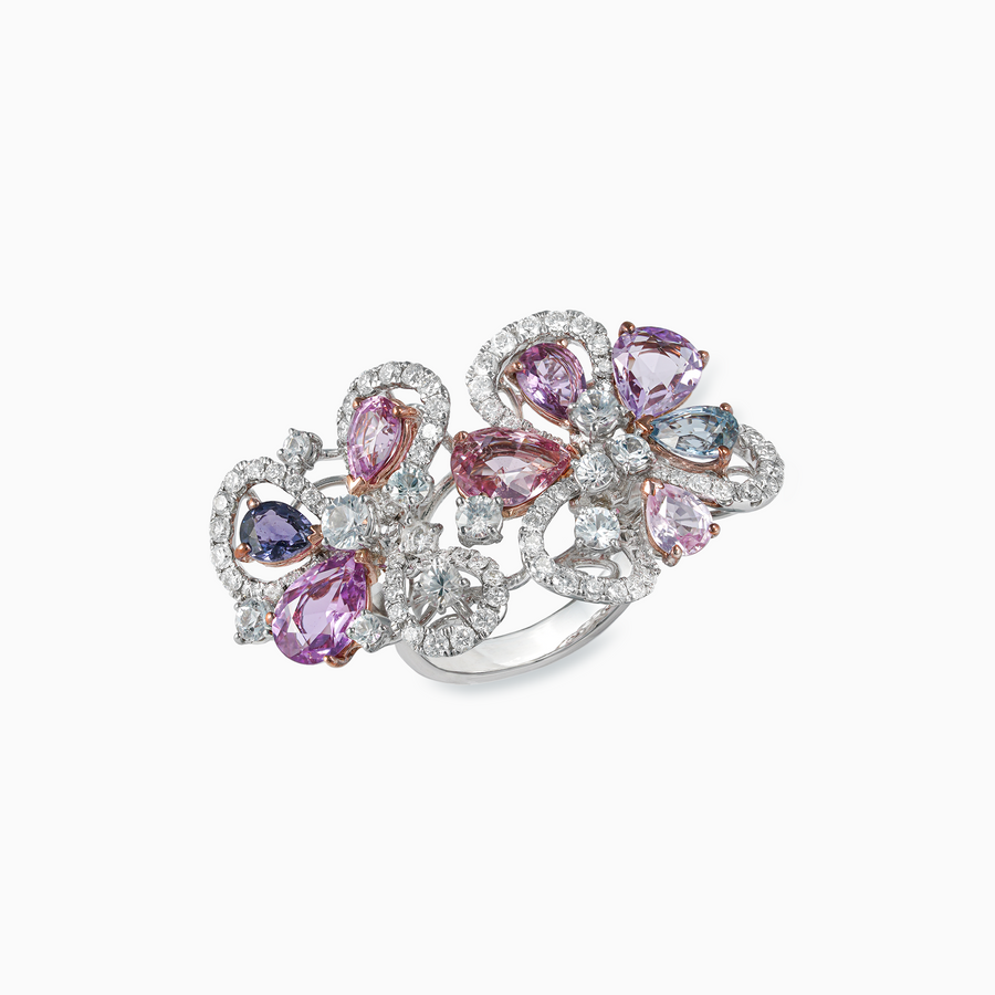 18K White & Rose Gold Sapphire & Diamond Ring
