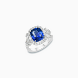 18K White Gold Sapphire & Diamond Ring