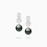 18K White Gold South Sea Pearl Diamond Earrings