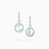 18K White Gold White South Sea Pearl Earrings