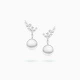 18K White Gold South Sea Pearl Diamond Earrings