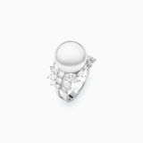 18K White Gold White South Sea Pearl Diamond Ring
