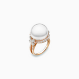 18K White Gold White South Sea Pearl Diamond Ring
