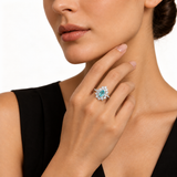 PT950 Platinum Paraiba Diamond Ring