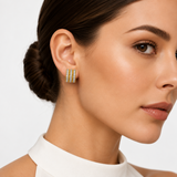 18K White & Yellow Gold Diamond Earrings