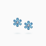 18K White Gold Aquamarine & Diamond Earrings