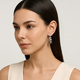 18K White Gold South Sea Pearl Diamond Earrings