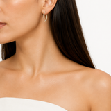 18K White & Yellow Gold Diamond Earrings