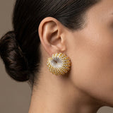 18K White & Yellow Gold Diamond Earrings