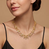 18K 黄金玫瑰切割钻石项链