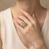 18K 白色、黄色和玫瑰金钻石戒指