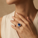 18K White Gold Sapphire & Diamond Ring