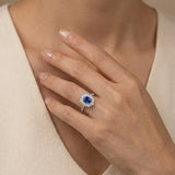 18K White Gold Sapphire & Diamond Ring