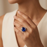 18K White Gold Sapphire & Diamond Ring