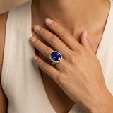 18K White Gold Tanzanite & Diamond Ring