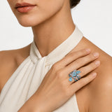 PT950 Platinum Paraiba & Diamond Ring